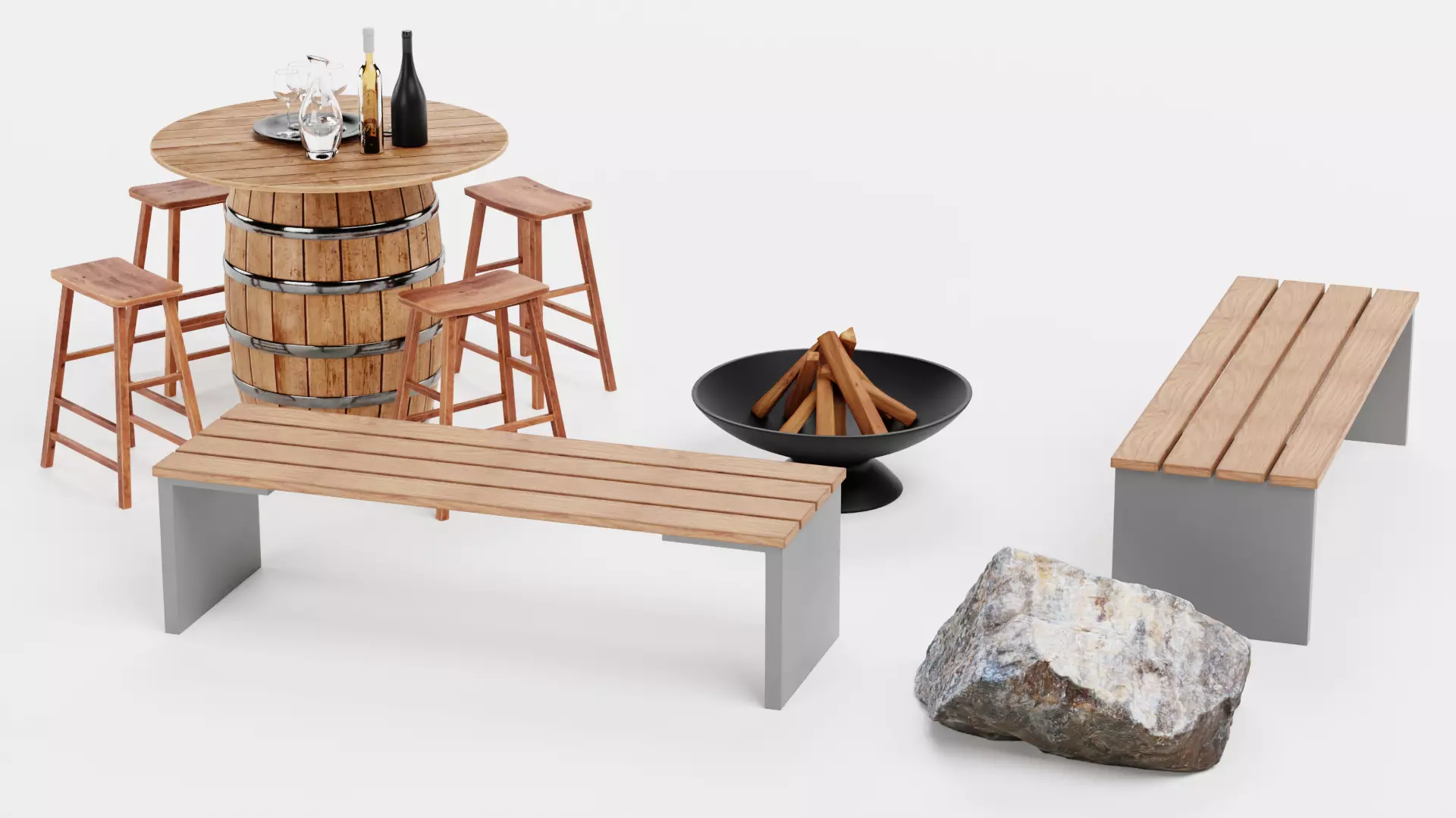 -Garden Setup V8- Low-poly 3D model_4