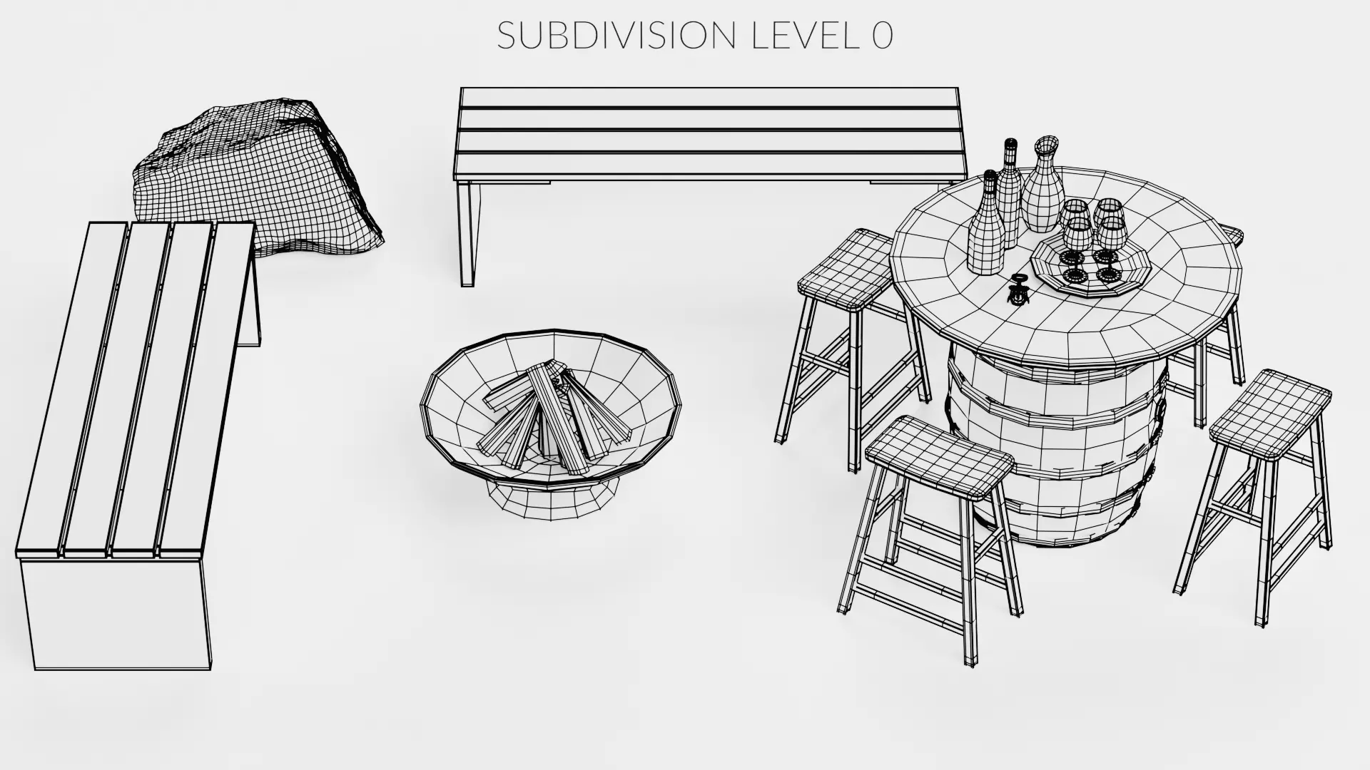 -Garden Setup V8- Low-poly 3D model_13