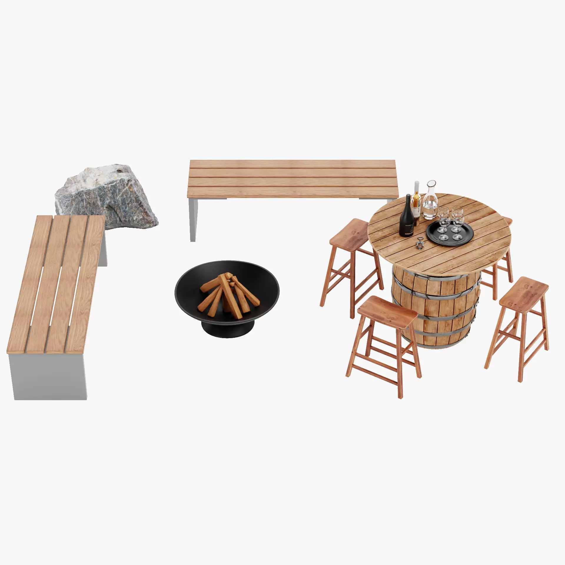 -Garden Setup V8- Low-poly 3D model_17