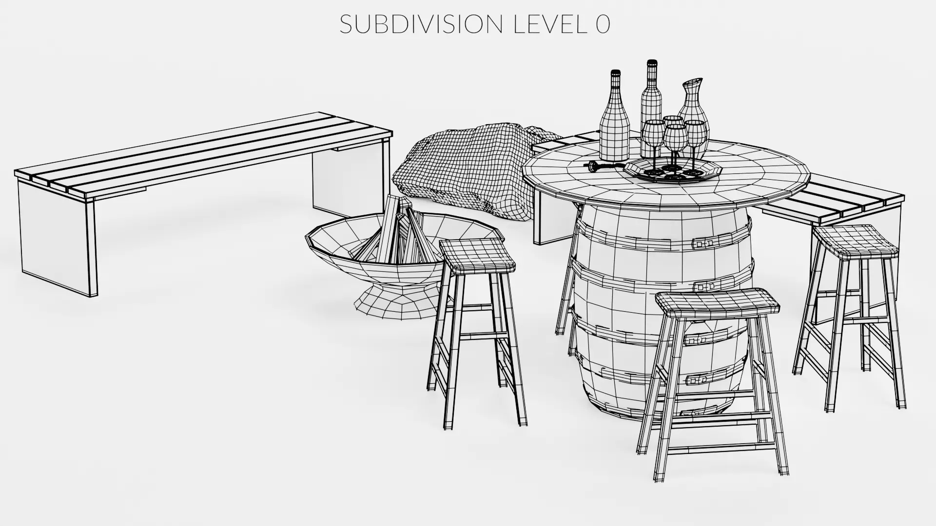 -Garden Setup V8- Low-poly 3D model_15