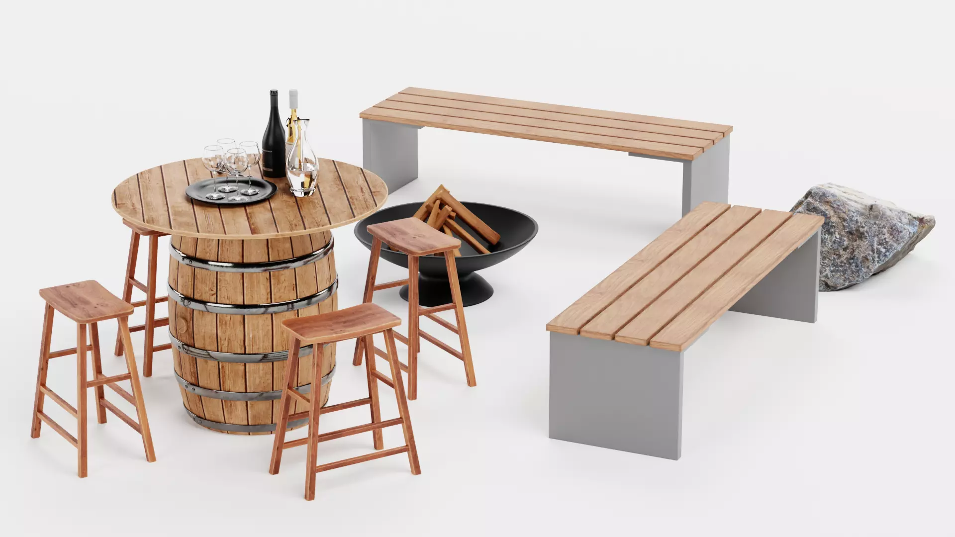 -Garden Setup V8- Low-poly 3D model_5