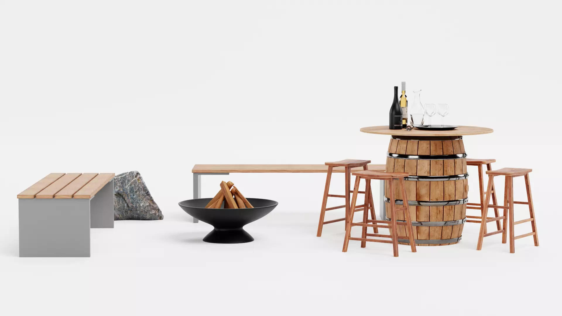 -Garden Setup V8- Low-poly 3D model_1