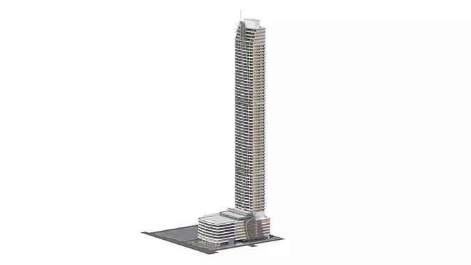 Generic High Rise building for exterior city scene 3D model 4