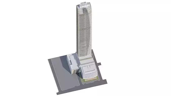 Generic High Rise building for exterior city scene 3D model 2
