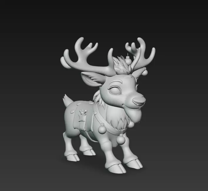 Jingle Reindeer - Stylized Christmas 3D Model 3D print model_5