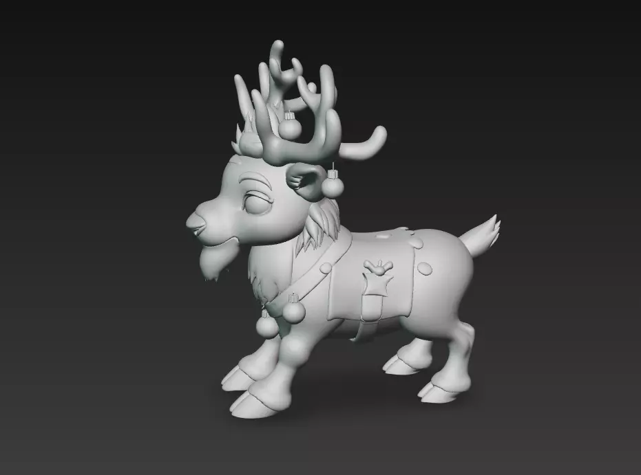 Jingle Reindeer - Stylized Christmas 3D Model 3D print model_9