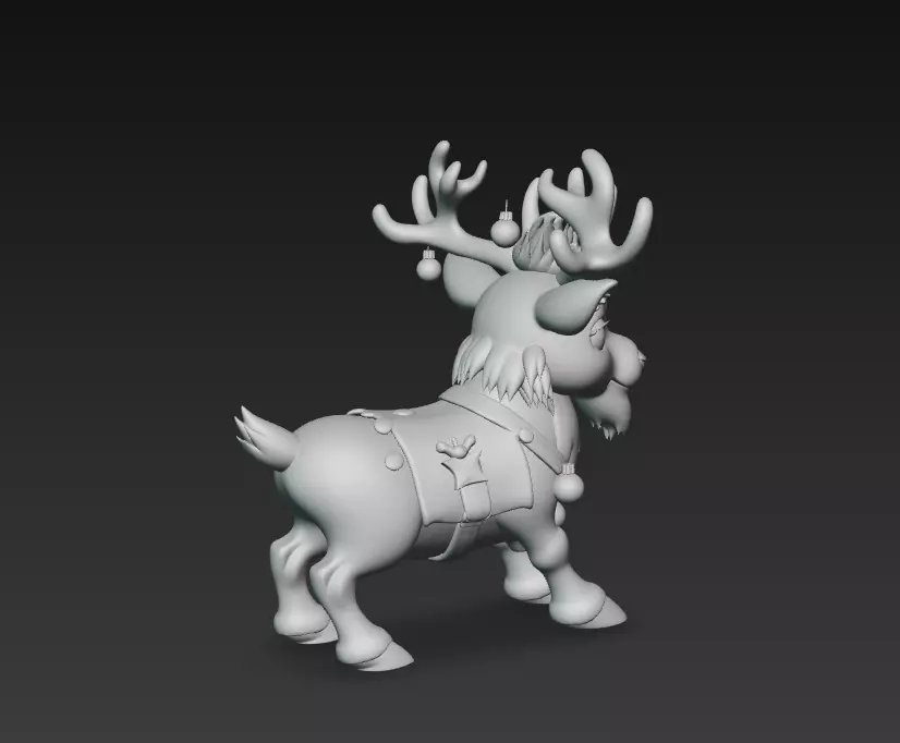 Jingle Reindeer - Stylized Christmas 3D Model 3D print model_8
