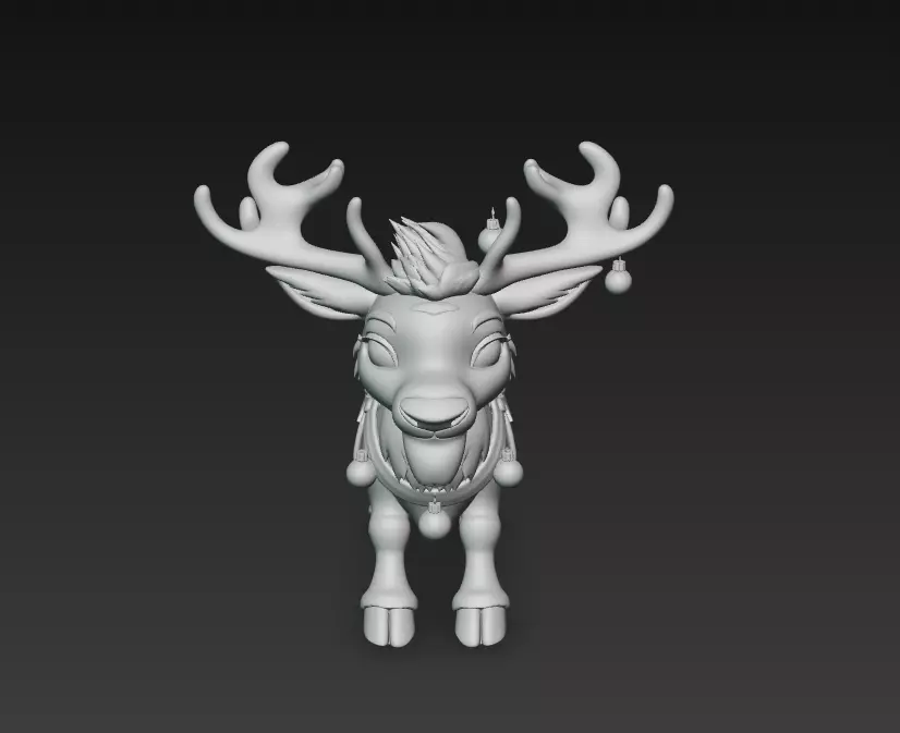 Jingle Reindeer - Stylized Christmas 3D Model 3D print model_6