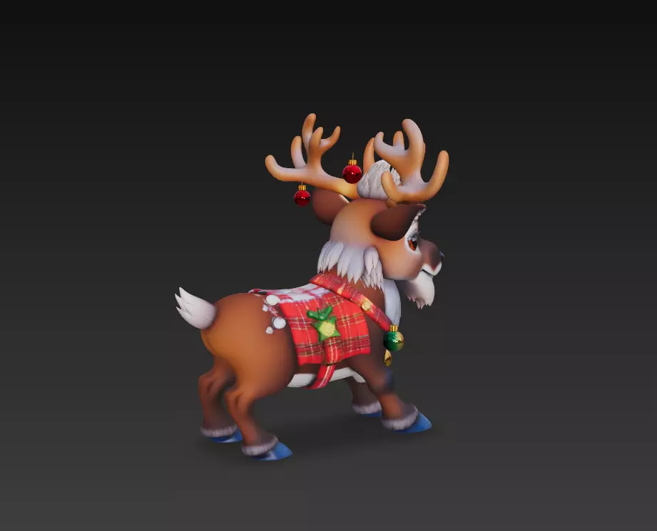 Jingle Reindeer - Stylized Christmas 3D Model 3D print model_3