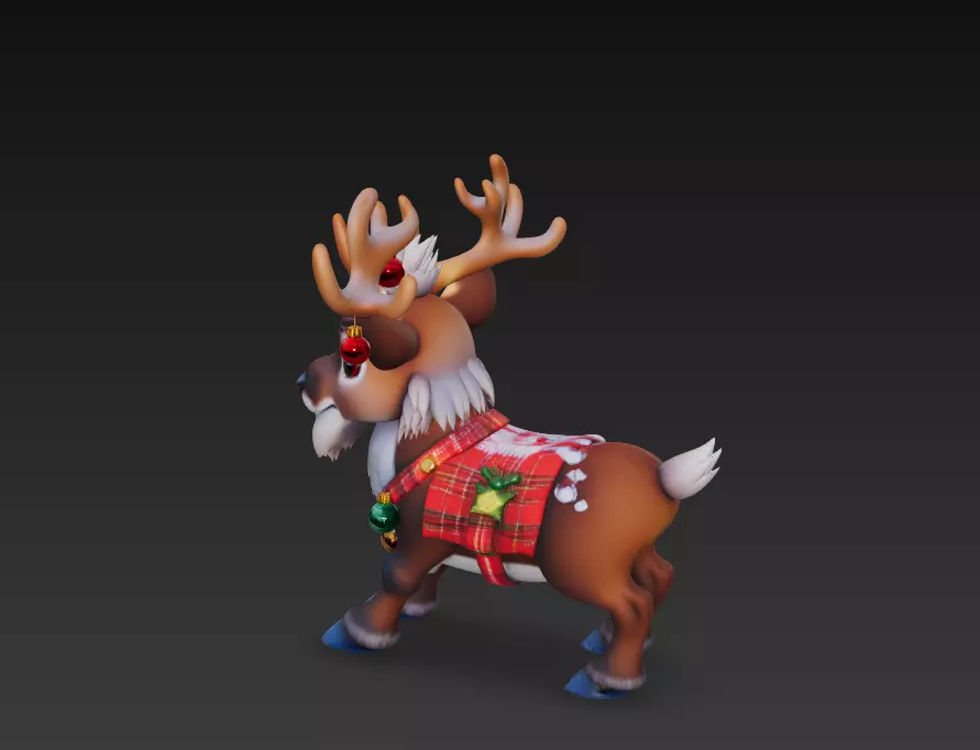 Jingle Reindeer - Stylized Christmas 3D Model 3D print model_4