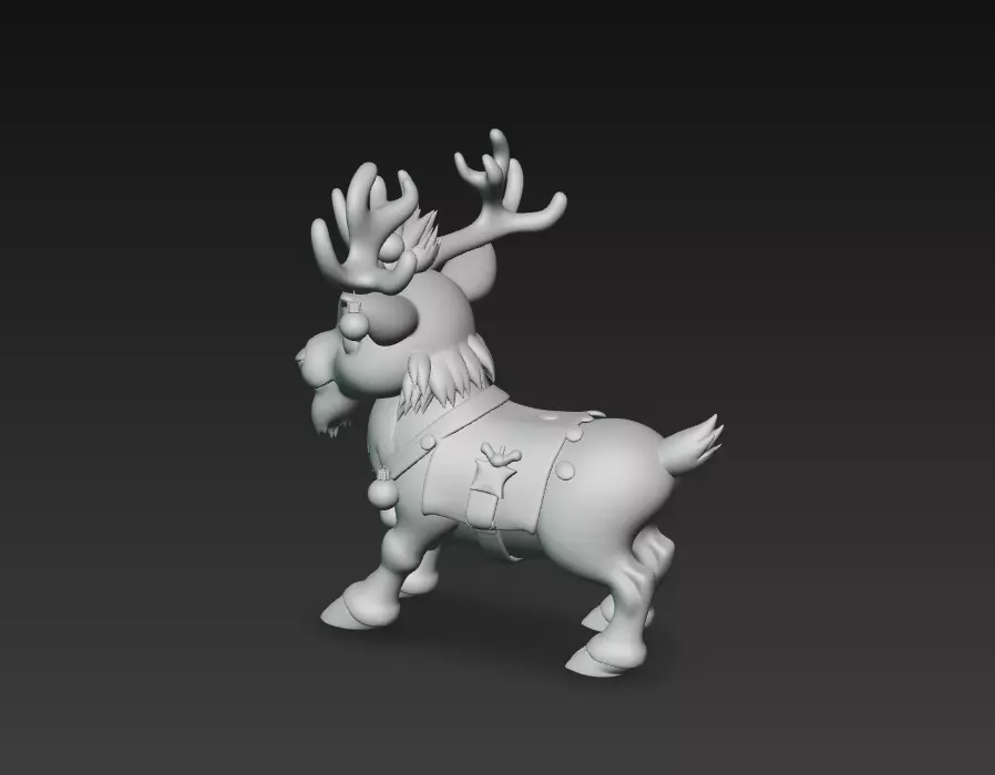 Jingle Reindeer - Stylized Christmas 3D Model 3D print model_7