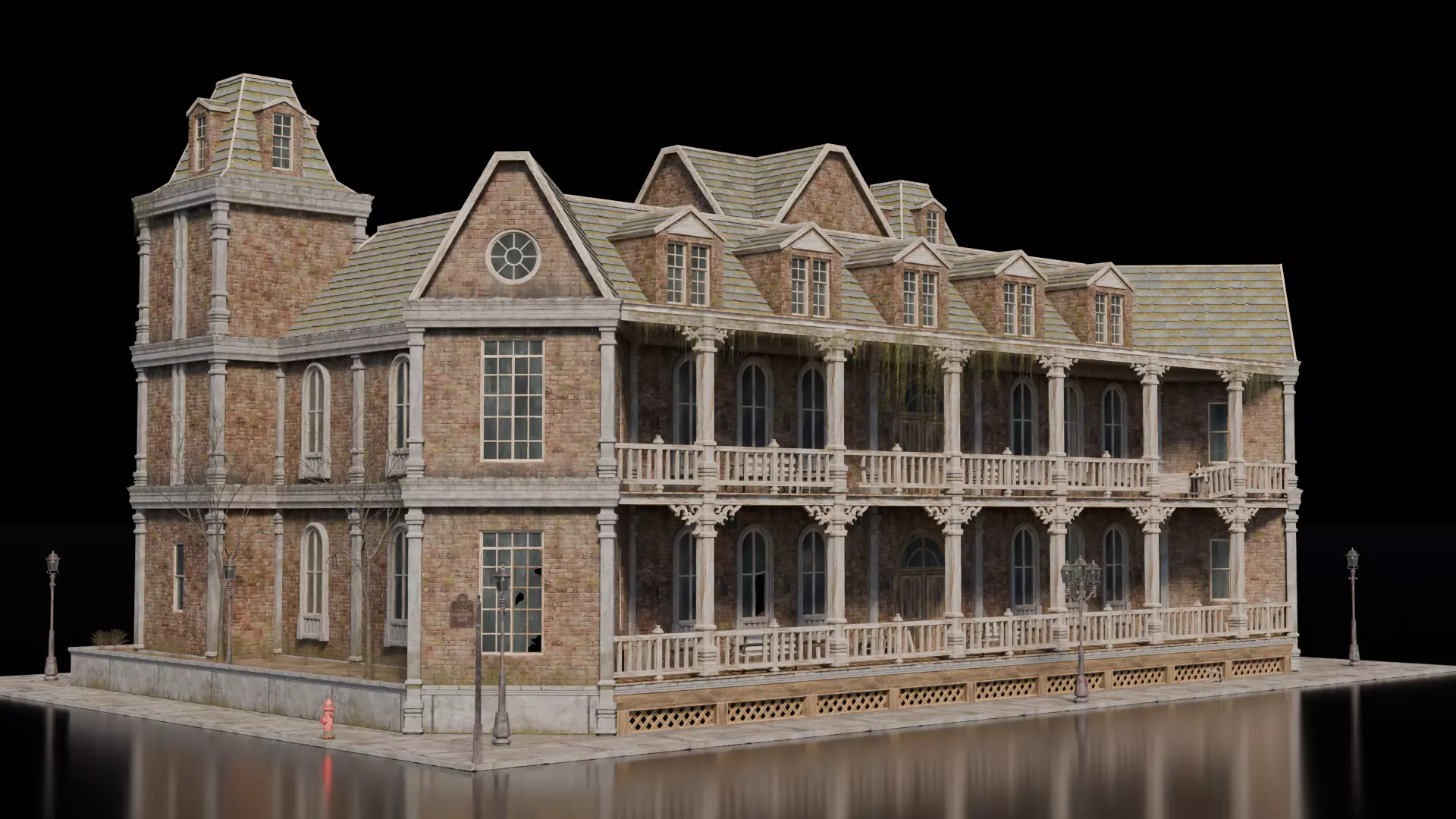 Dark Fantasy Building - School 3D model_3