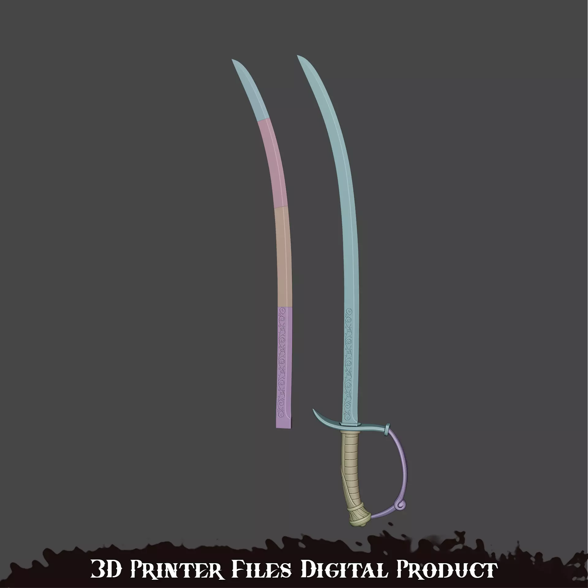 Fantasy Puppet Saber Pinocchio Cosplay Sword Lies P 3D print model_10