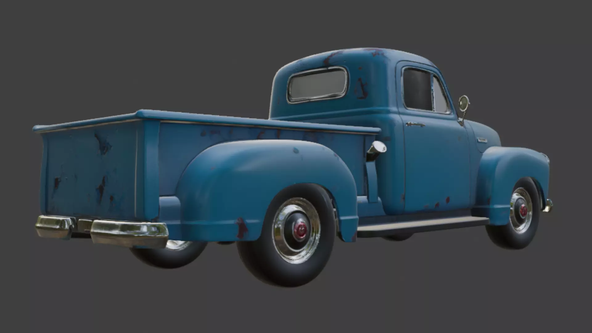 Old scratched Pickup Truck 3D Model 3D model_4