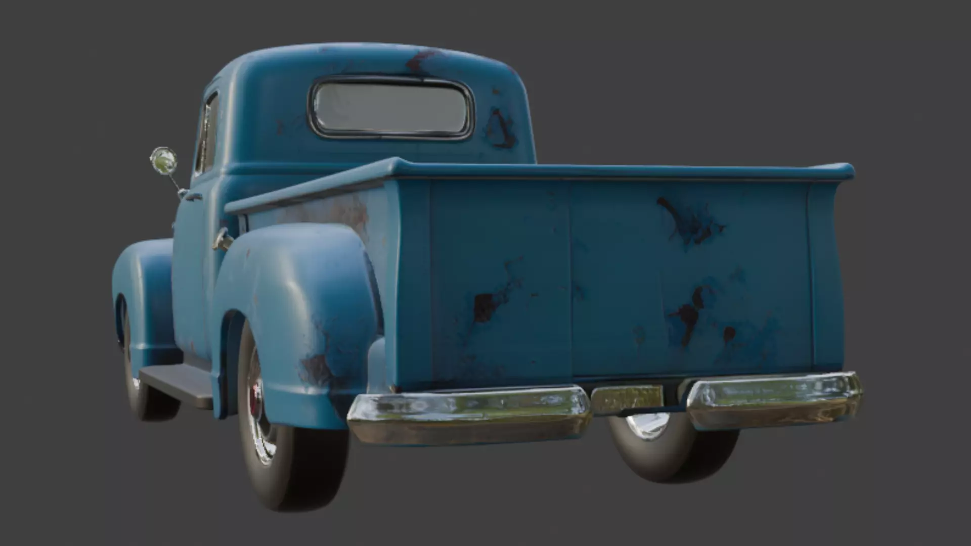 Old scratched Pickup Truck 3D Model 3D model_3