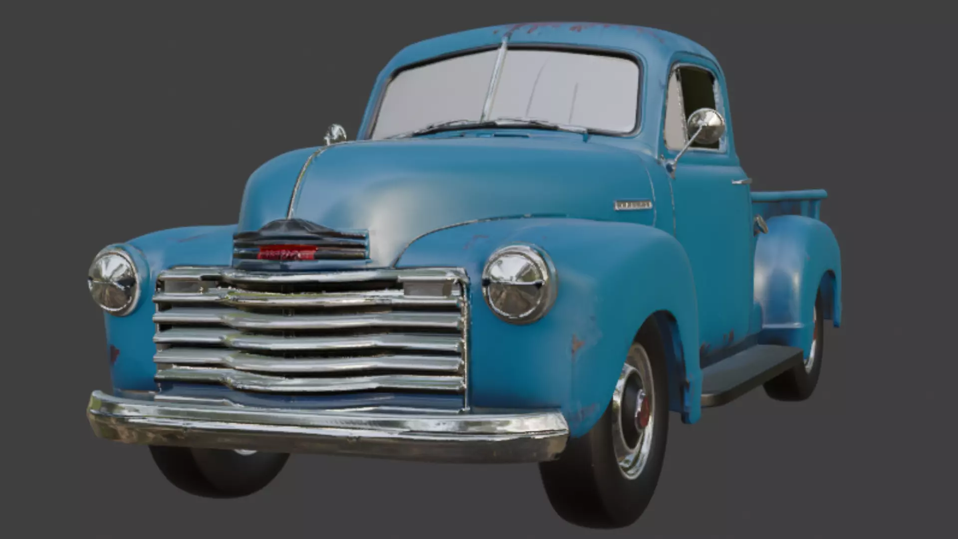 Old scratched Pickup Truck 3D Model 3D model_0