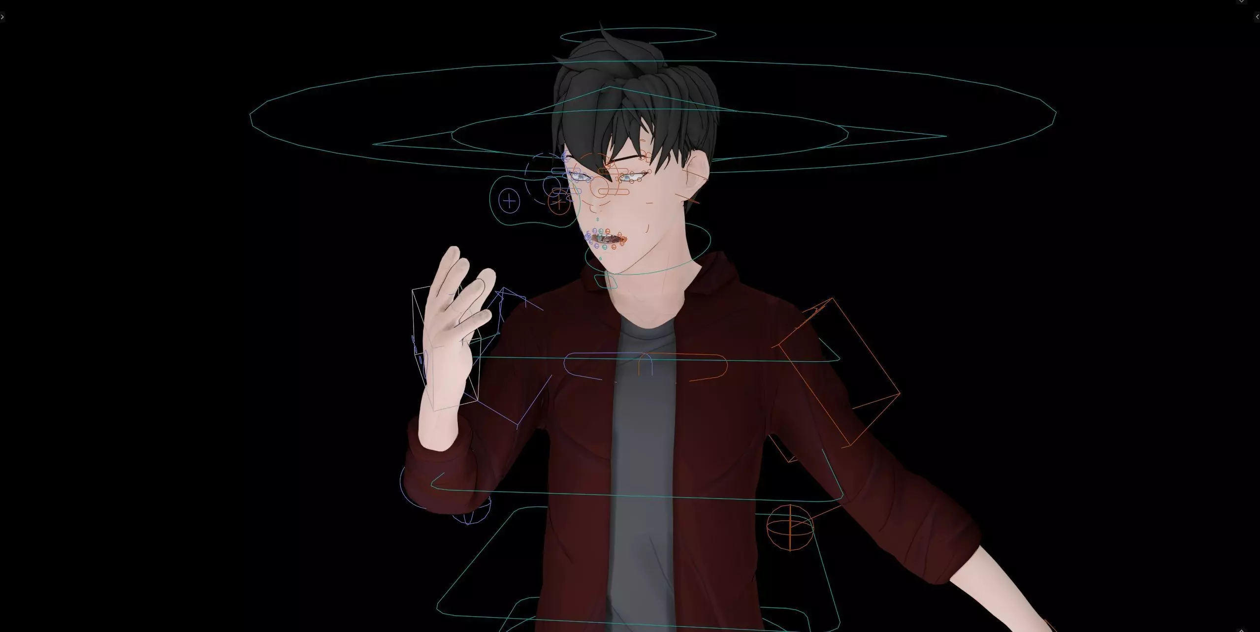 Anime Style Male Anatomy Character Wit Bundle of Cloths 3D model_6