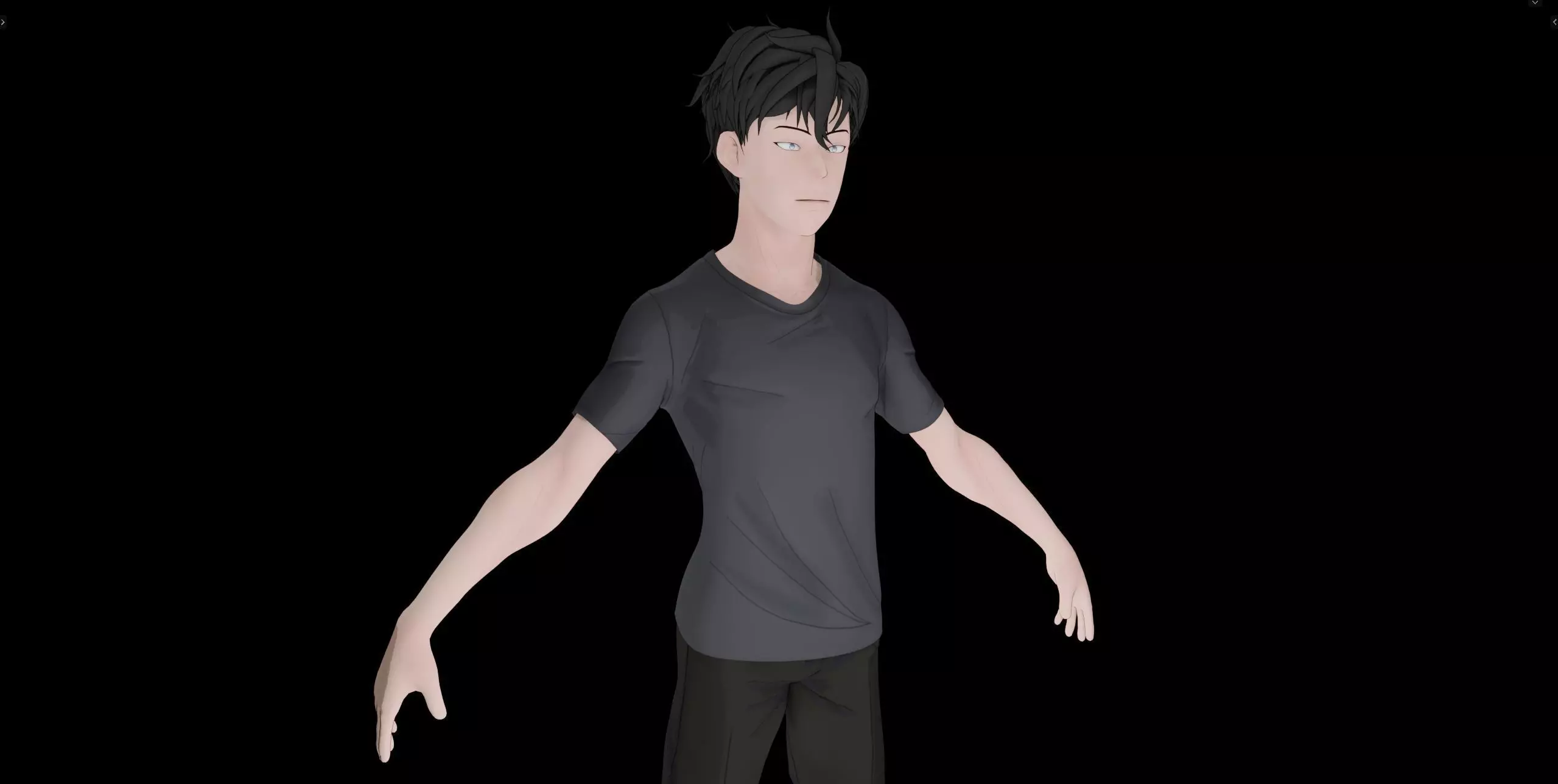 Anime Style Male Anatomy Character Wit Bundle of Cloths 3D model_10