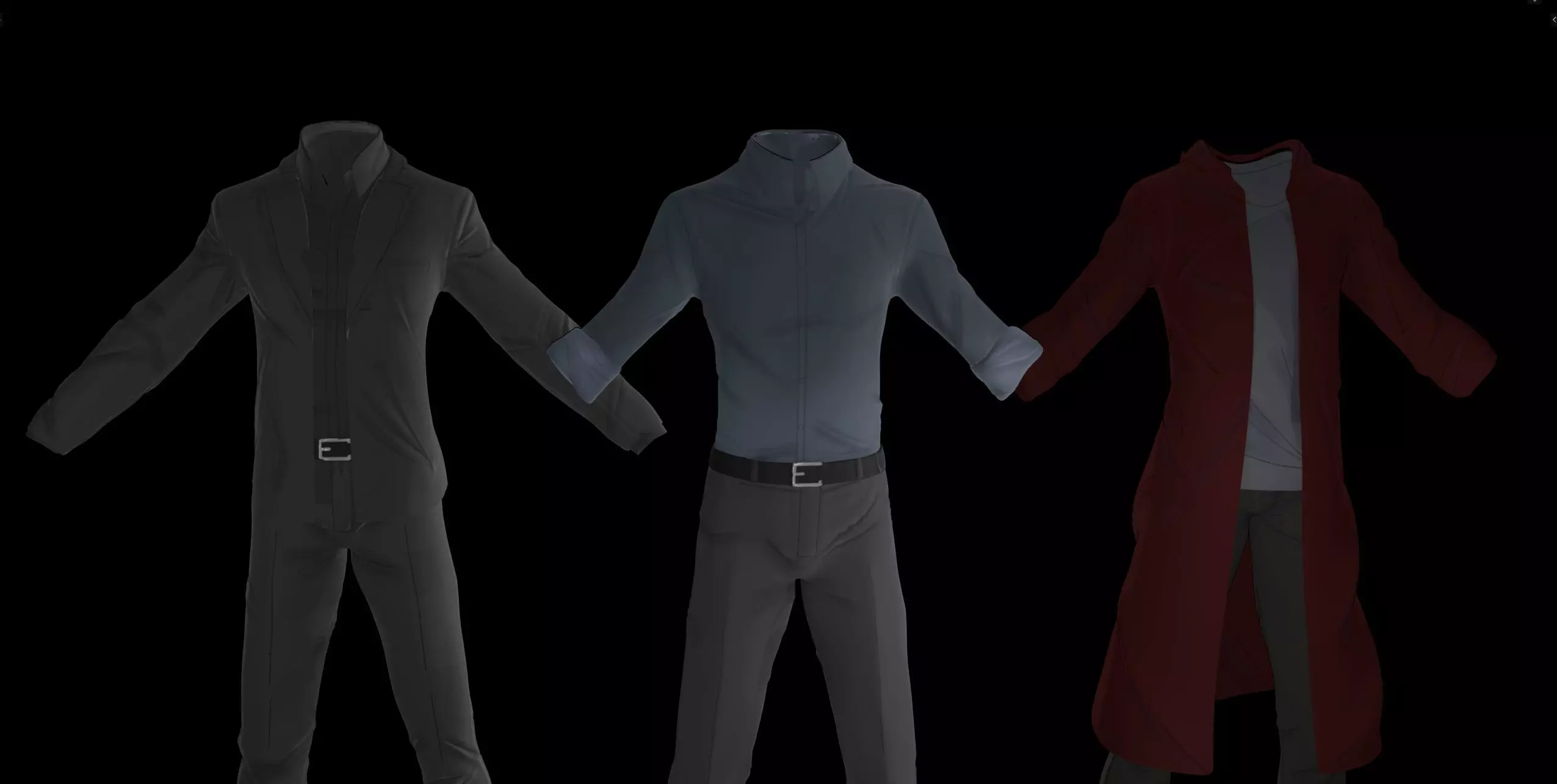 Anime Style Male Anatomy Character Wit Bundle of Cloths 3D model_19