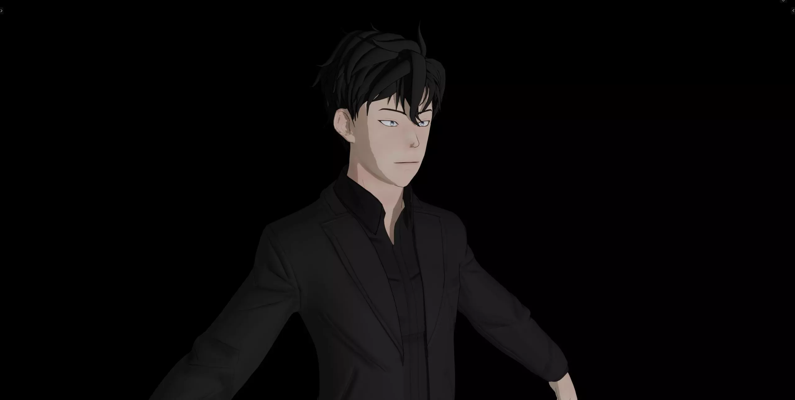 Anime Style Male Anatomy Character Wit Bundle of Cloths 3D model_23