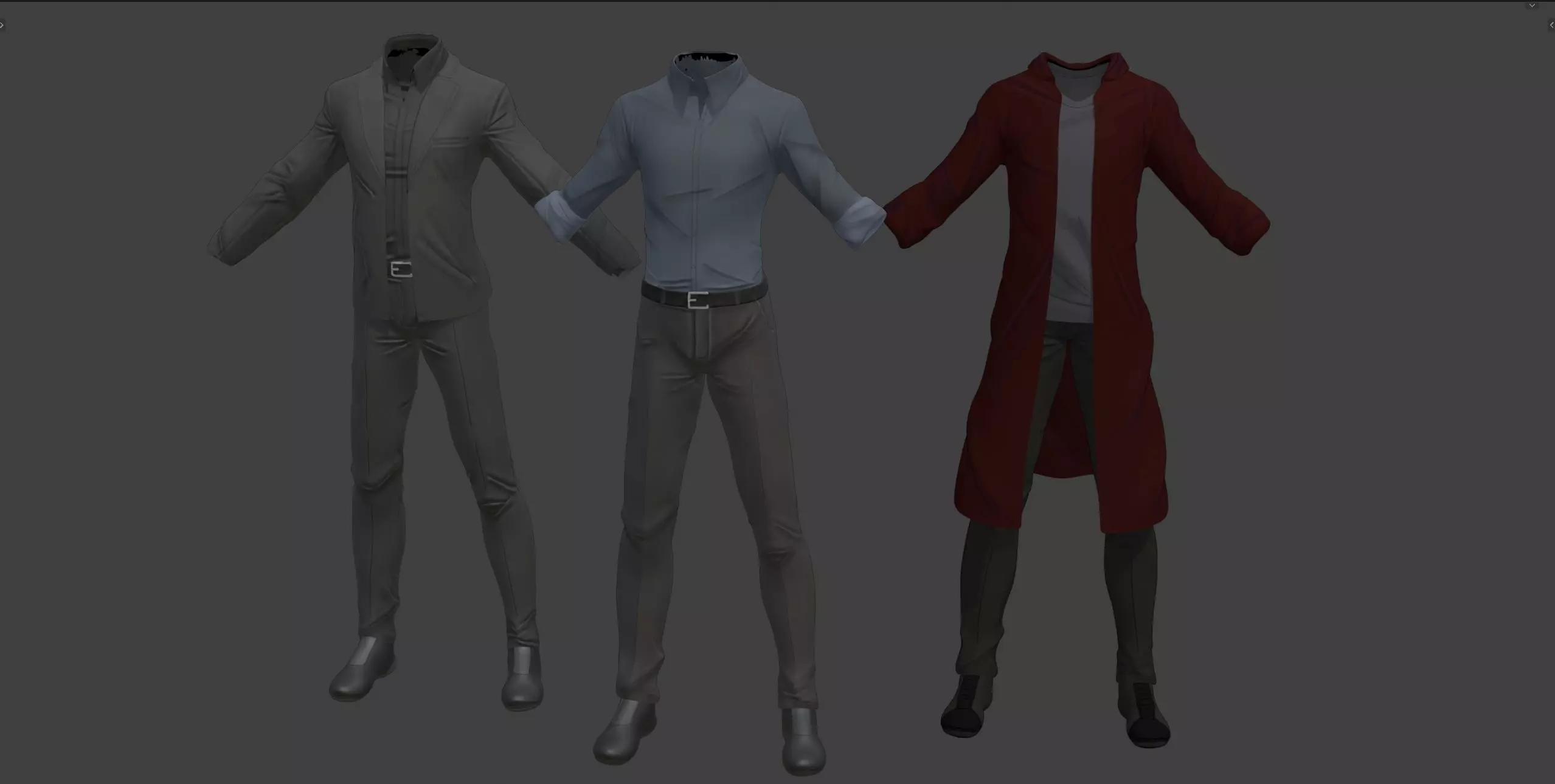 Anime Style Male Anatomy Character Wit Bundle of Cloths 3D model_18