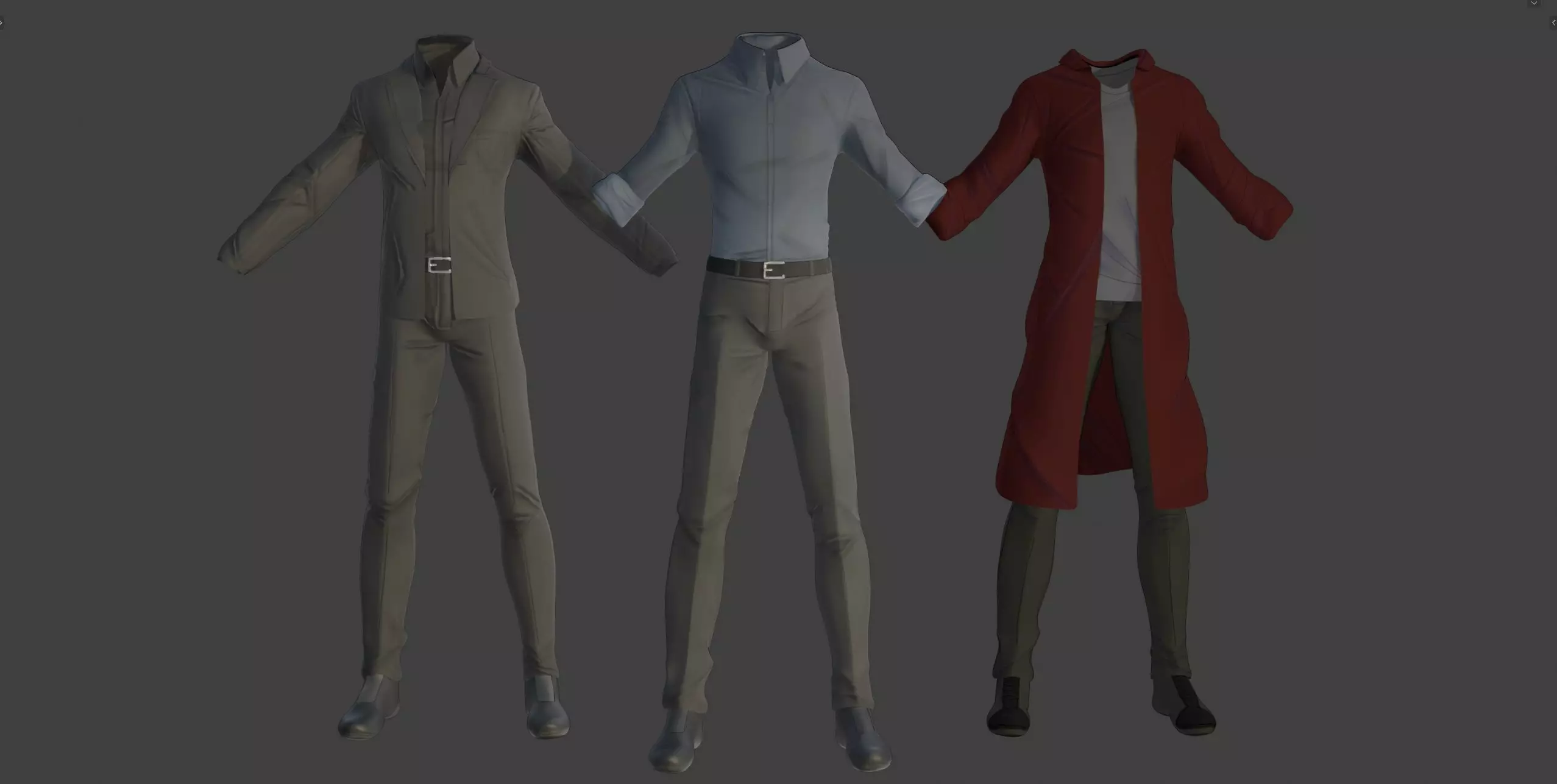 Anime Style Male Anatomy Character Wit Bundle of Cloths 3D model_11