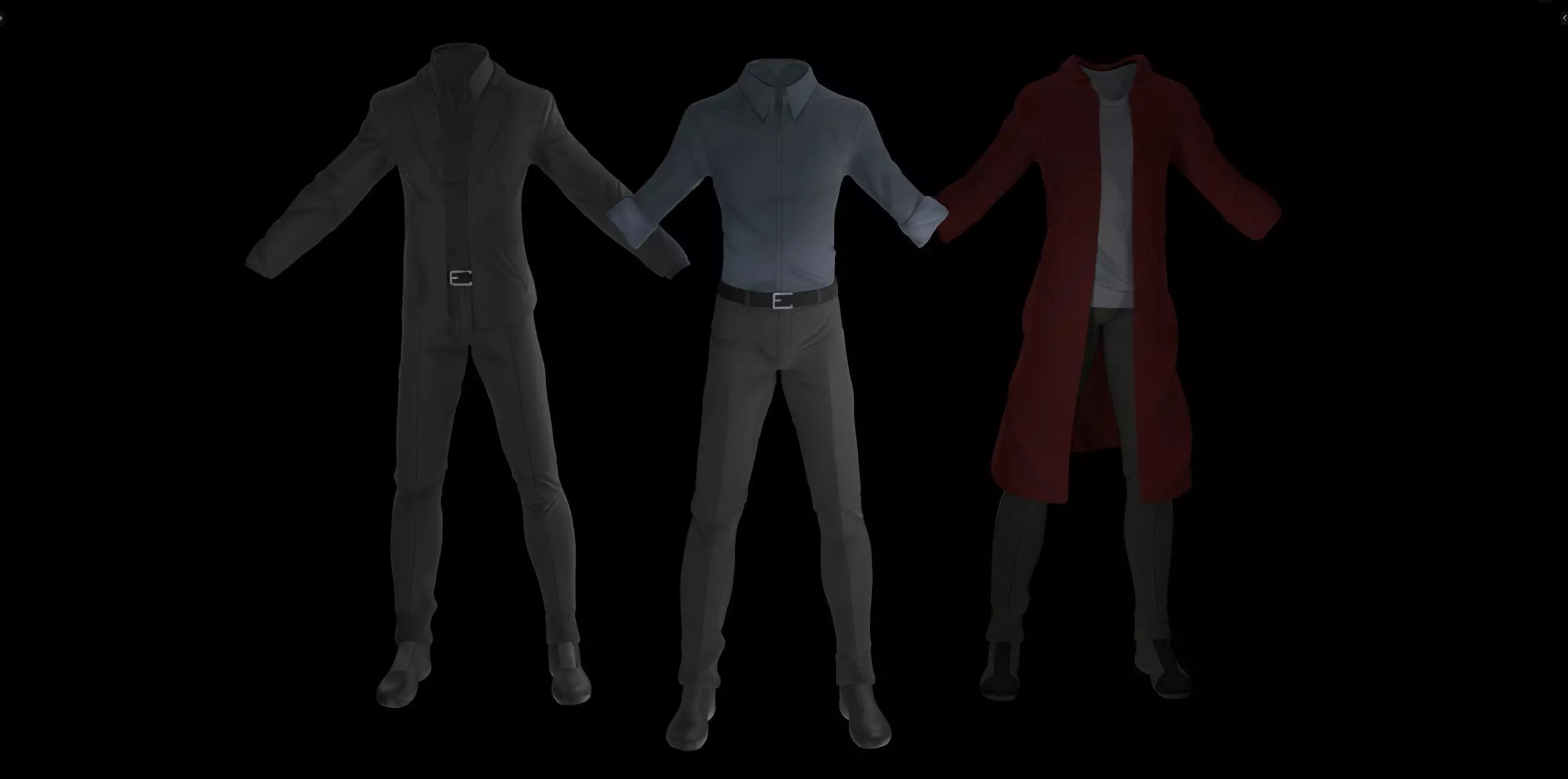 Anime Style Male Anatomy Character Wit Bundle of Cloths 3D model_20