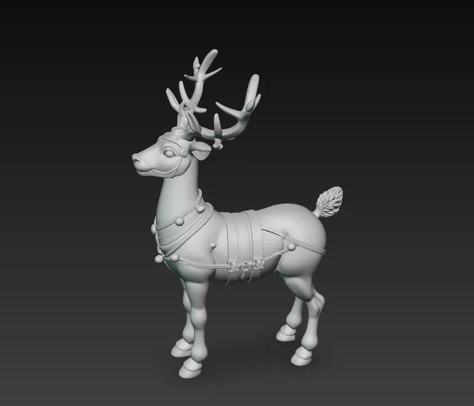 Festive Reindeer - Christmas Holiday 3D Model 3D print model_11