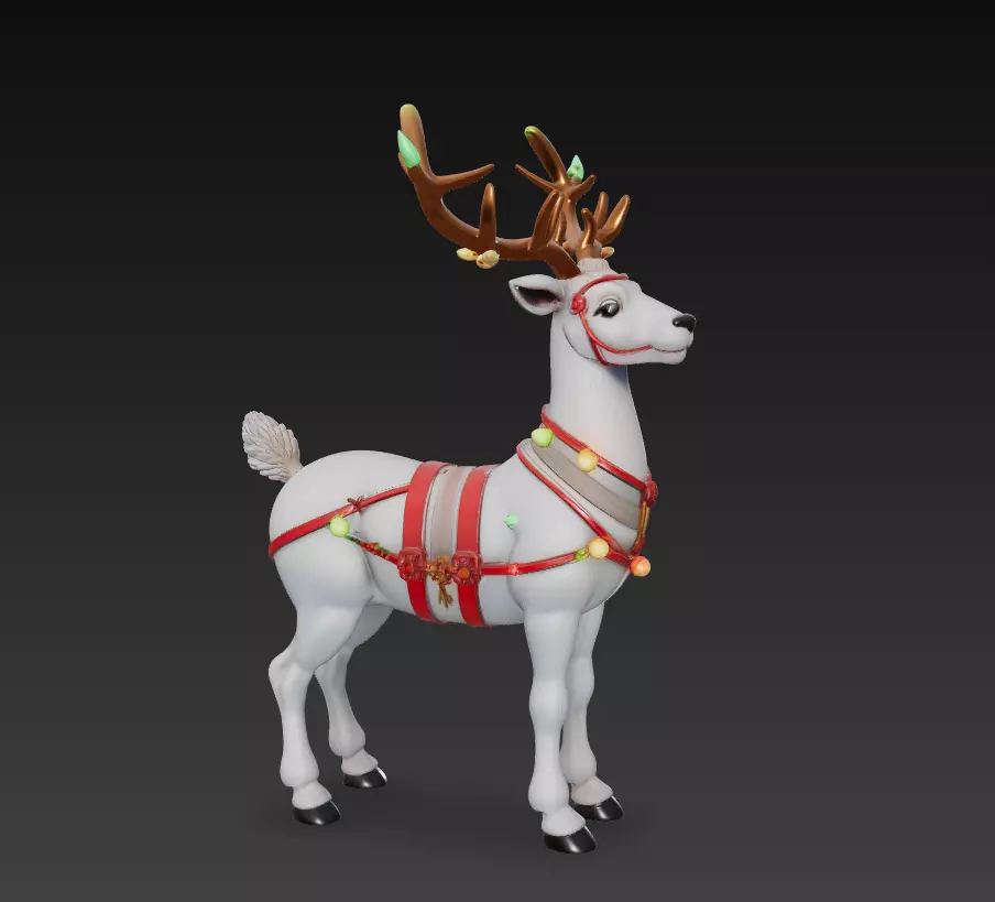 Festive Reindeer - Christmas Holiday 3D Model 3D print model_1