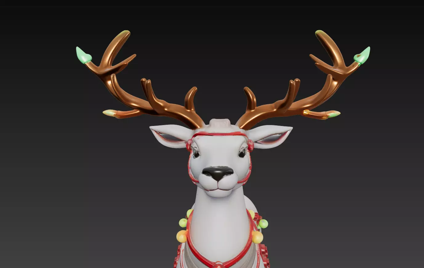 Festive Reindeer - Christmas Holiday 3D Model 3D print model_4
