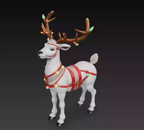 Festive Reindeer - Christmas Holiday 3D Model 3D print model