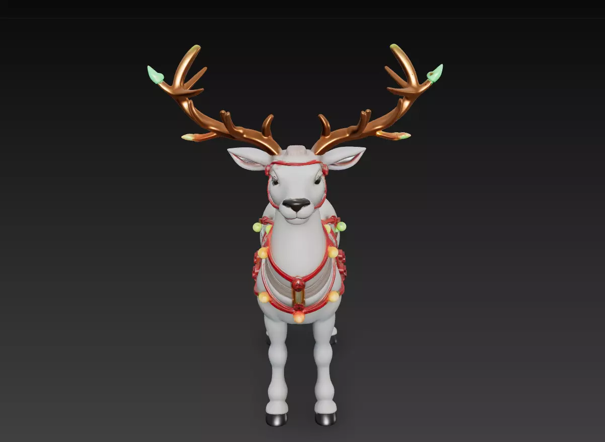 Festive Reindeer - Christmas Holiday 3D Model 3D print model_3