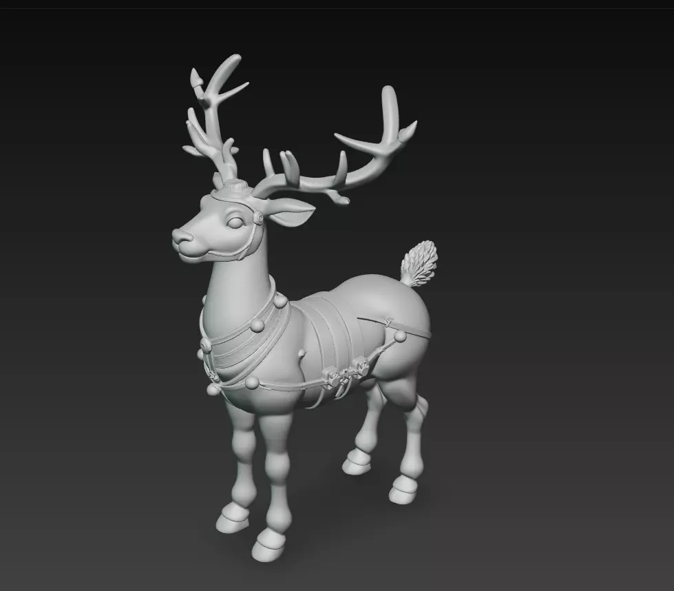 Festive Reindeer - Christmas Holiday 3D Model 3D print model_8