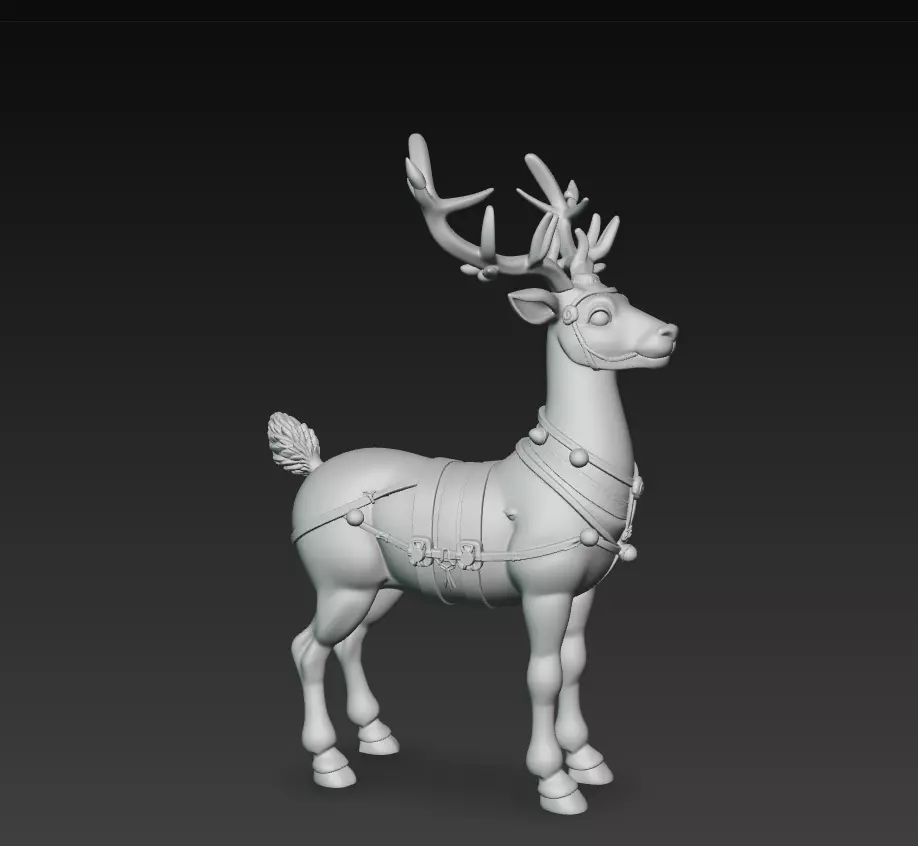 Festive Reindeer - Christmas Holiday 3D Model 3D print model_10