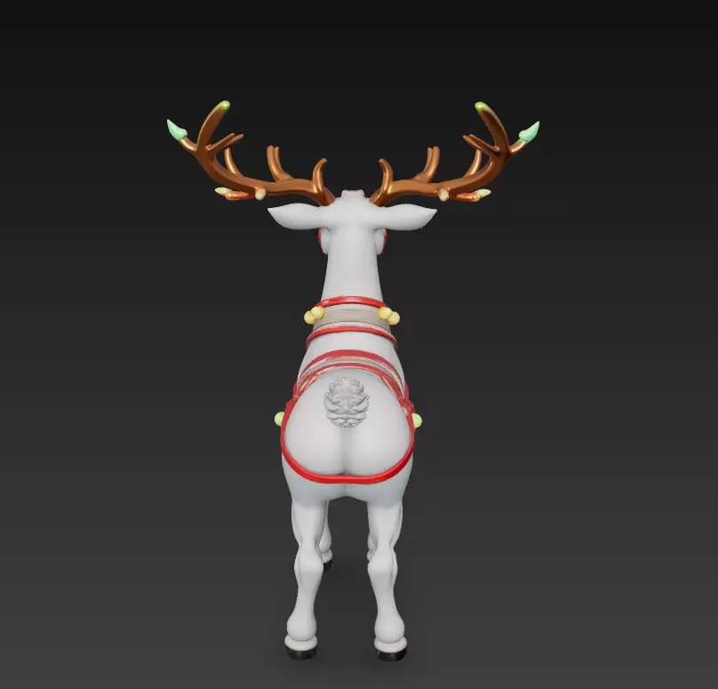 Festive Reindeer - Christmas Holiday 3D Model 3D print model_5
