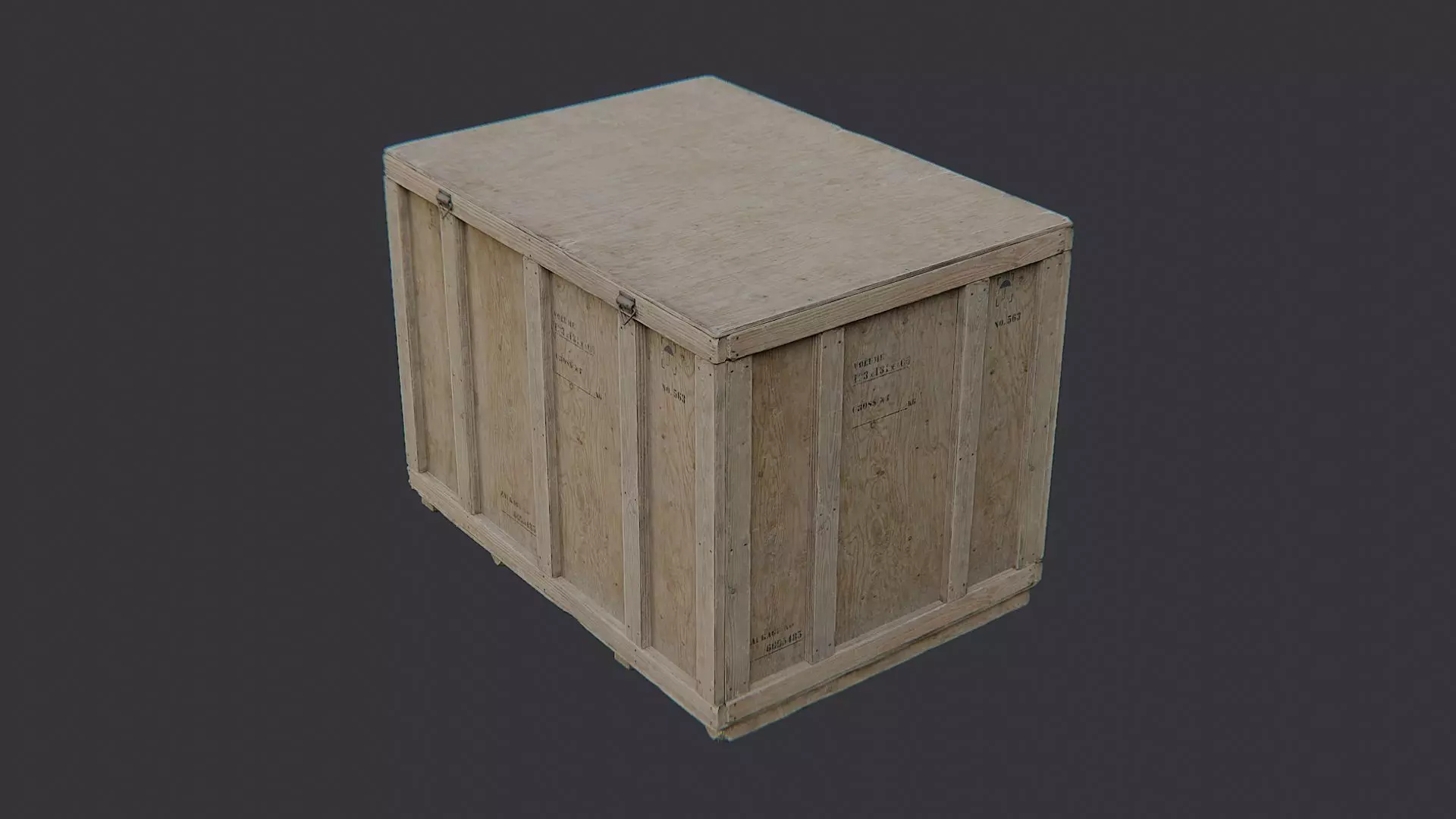 Wooden Shipping Crate Asset Low-poly 3D model_3