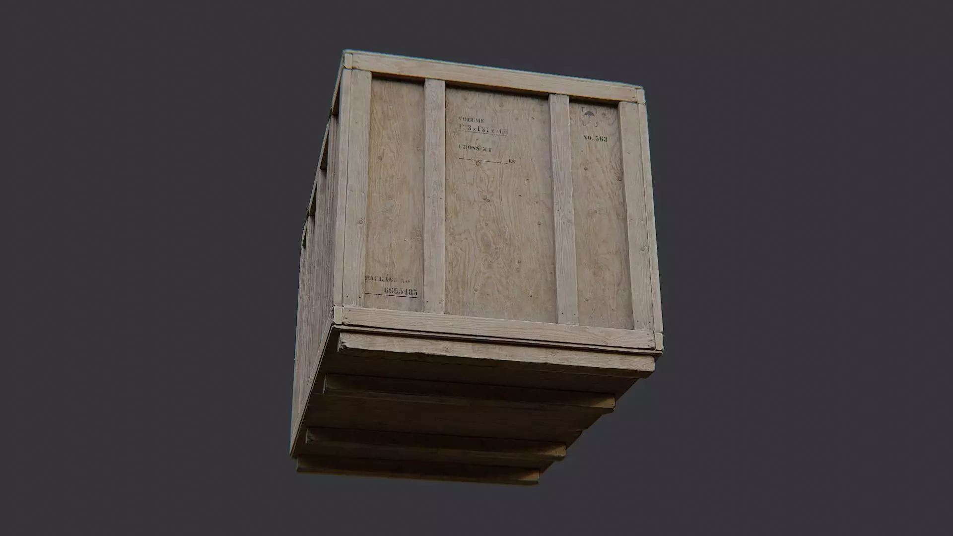 Wooden Shipping Crate Asset Low-poly 3D model_5