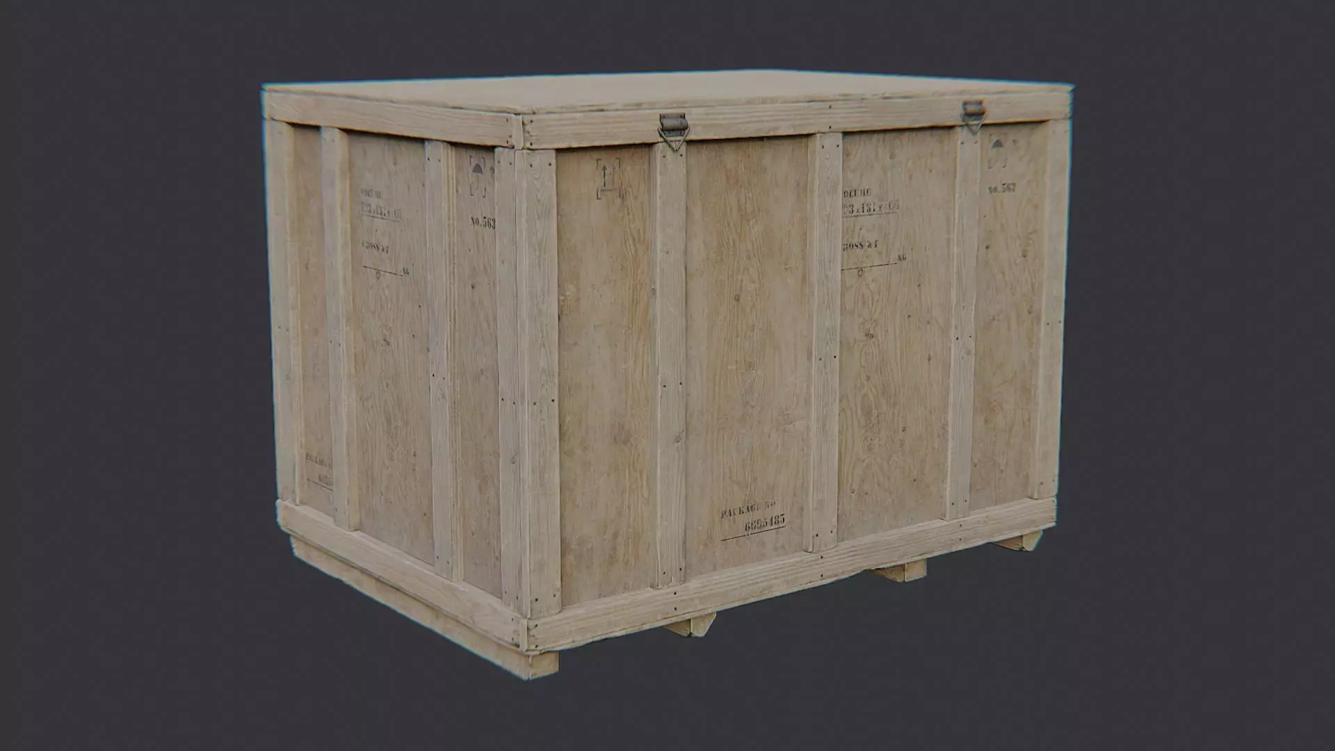Wooden Shipping Crate Asset Low-poly 3D model_2