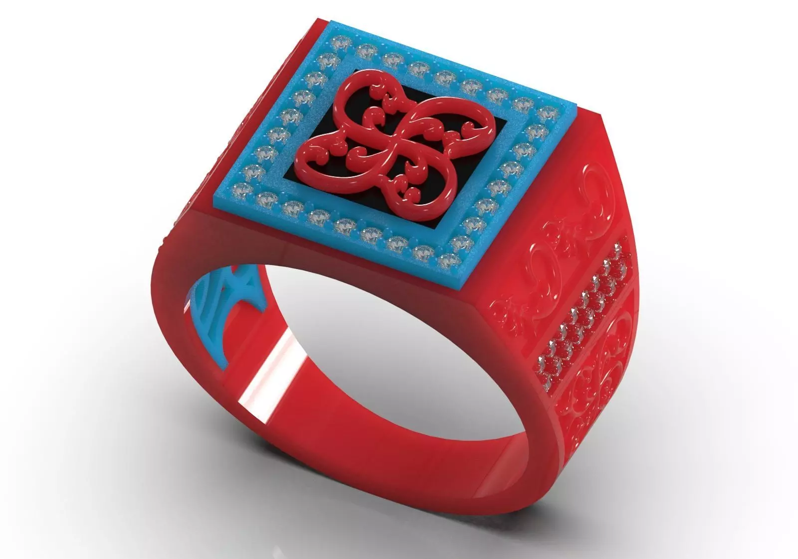 Men Signet Ring with Celtic Knot Motif model mr0323 3D print model_13