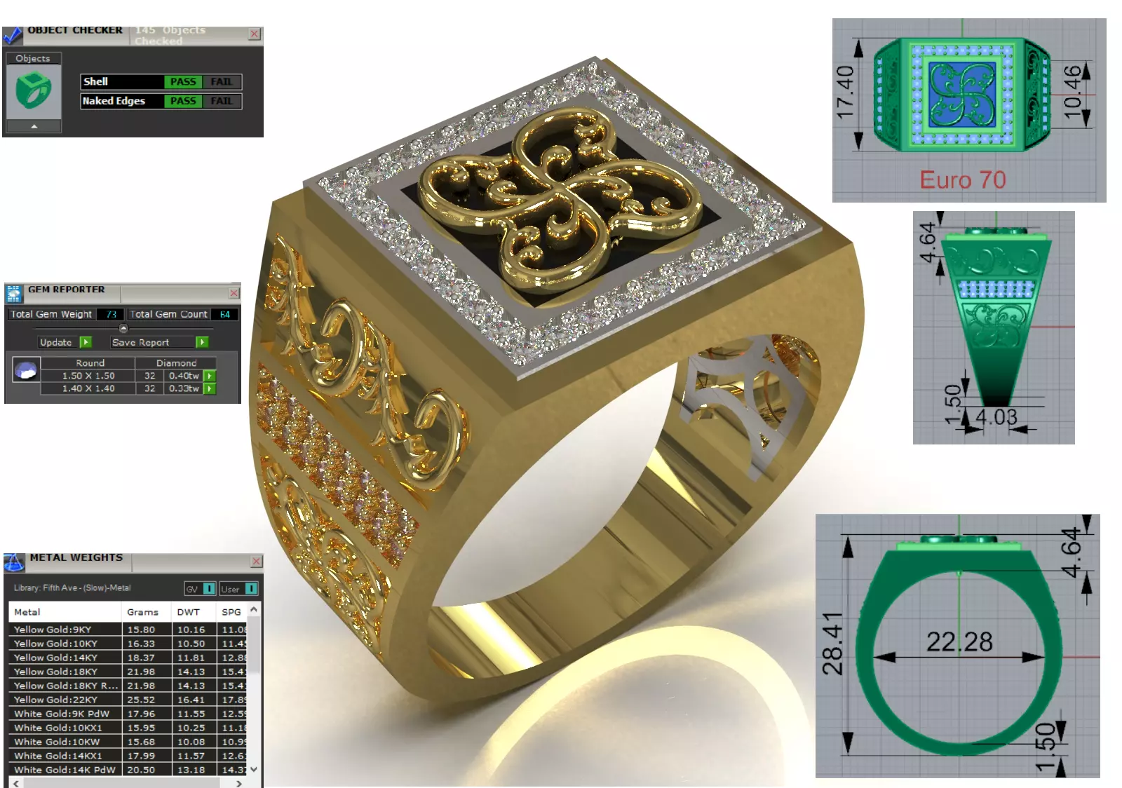 Men Signet Ring with Celtic Knot Motif model mr0323 3D print model_0