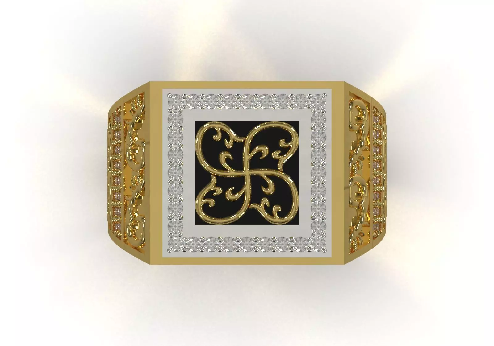 Men Signet Ring with Celtic Knot Motif model mr0323 3D print model_4