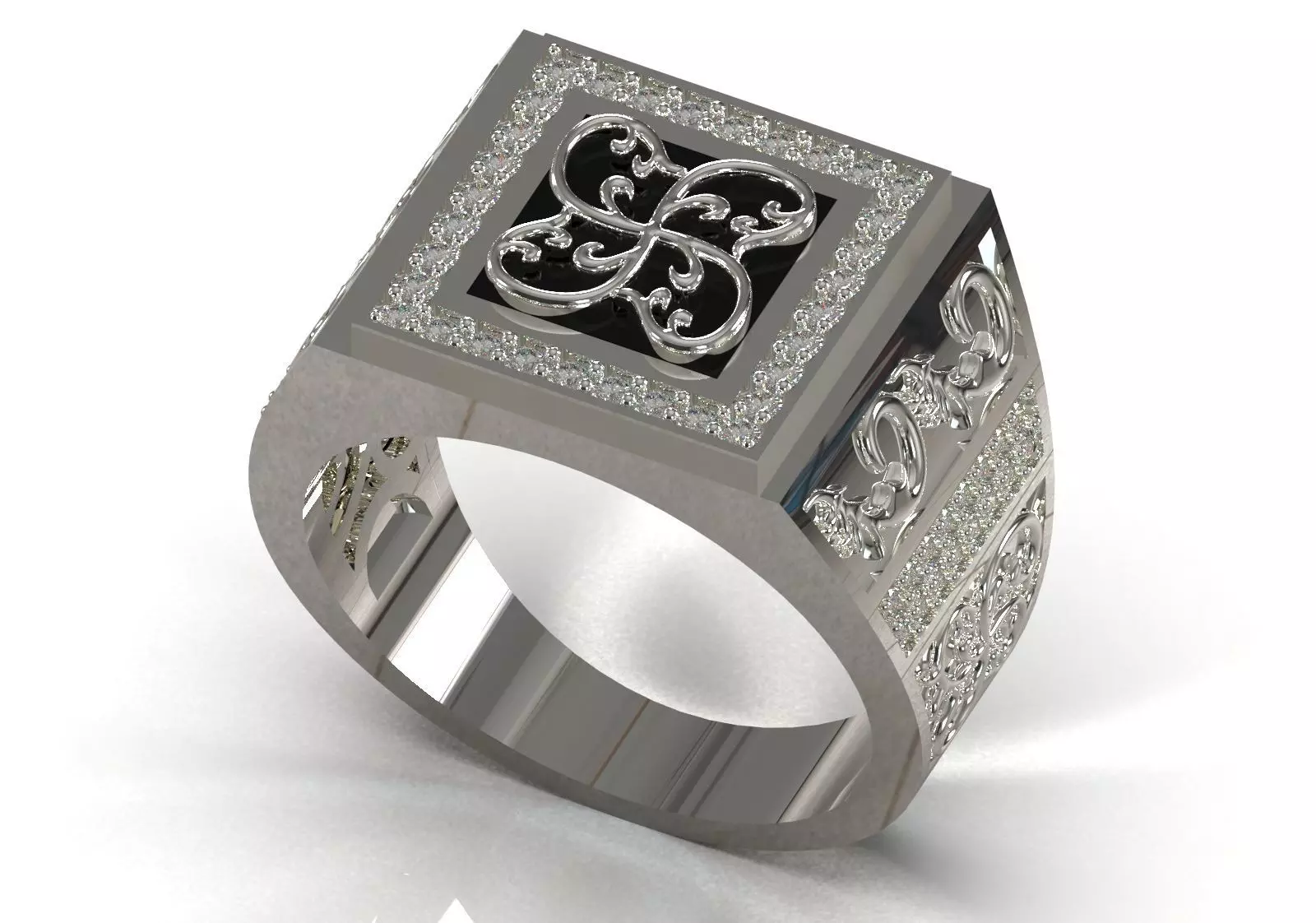 Men Signet Ring with Celtic Knot Motif model mr0323 3D print model_12