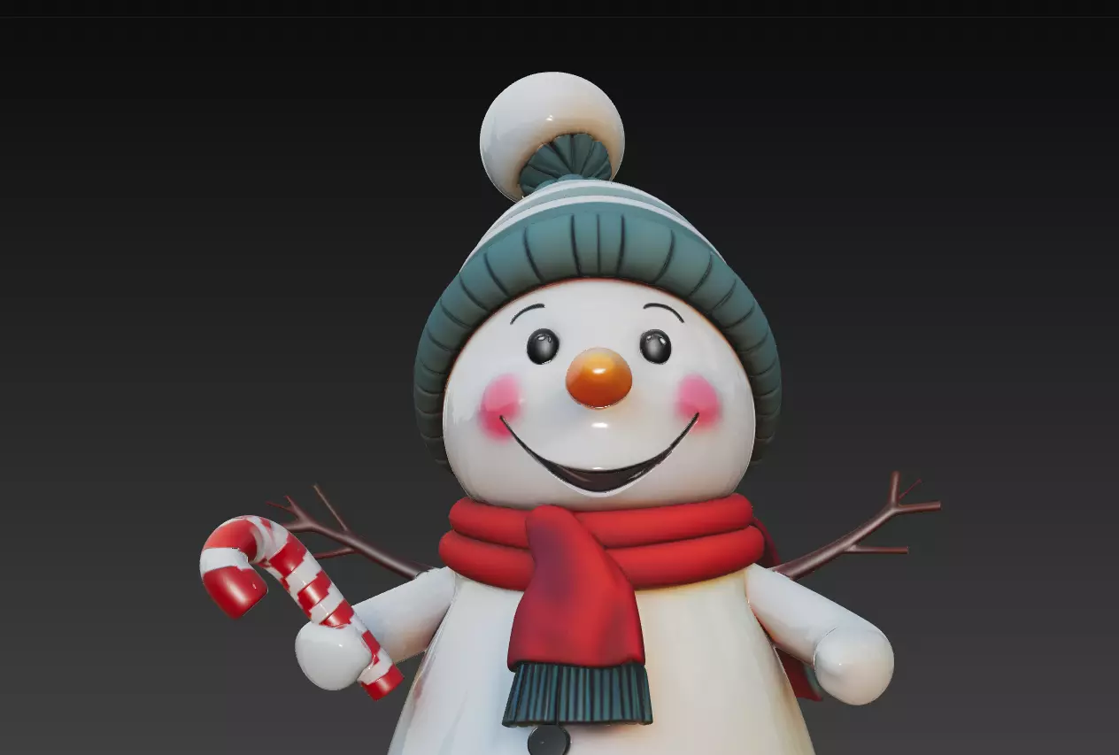 Cheerful Snowman - Christmas Holiday 3D Model 3D print model_3
