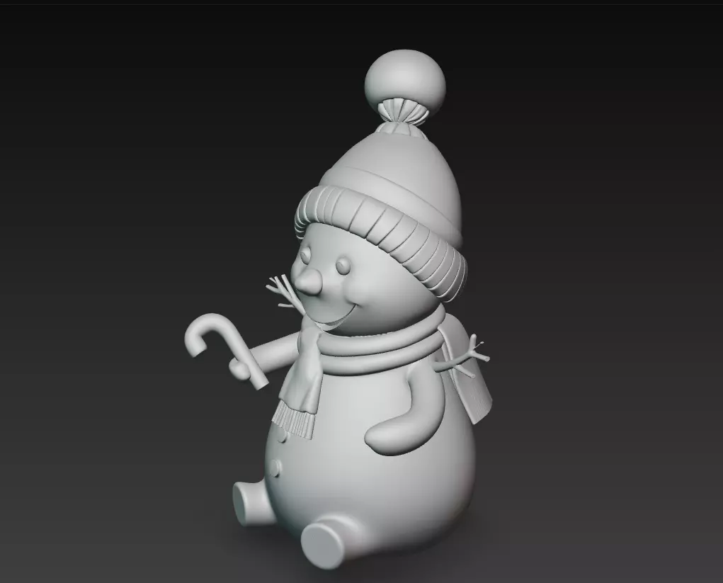 Cheerful Snowman - Christmas Holiday 3D Model 3D print model_7