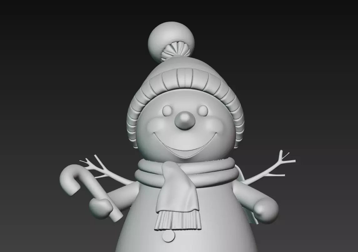 Cheerful Snowman - Christmas Holiday 3D Model 3D print model_6