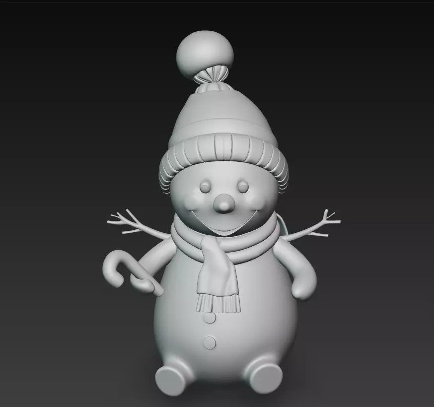 Cheerful Snowman - Christmas Holiday 3D Model 3D print model_5