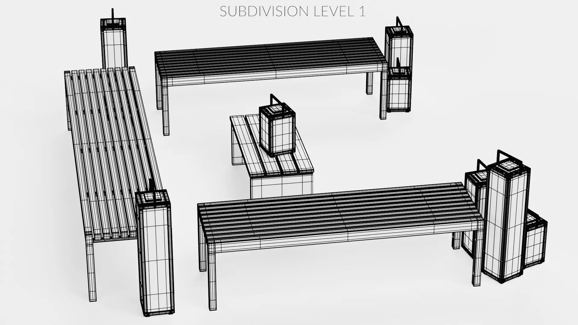 -Garden Setup V9- Low-poly 3D model_13