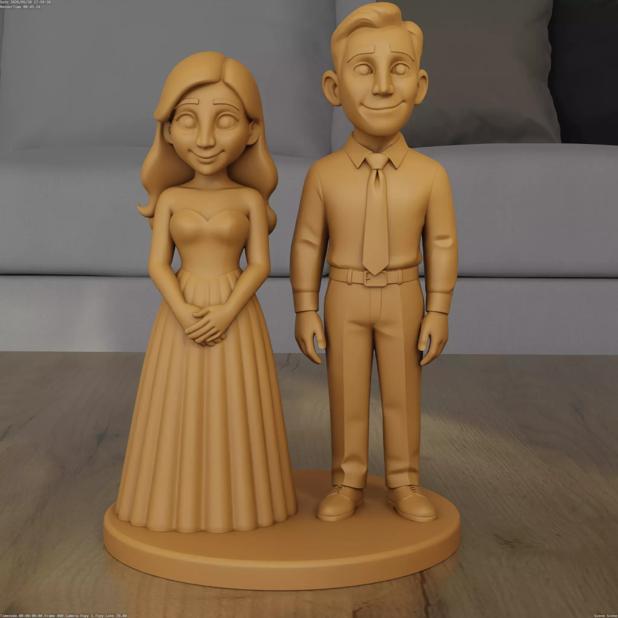 Separated Bride Groom STL for 3D Print 3D print model