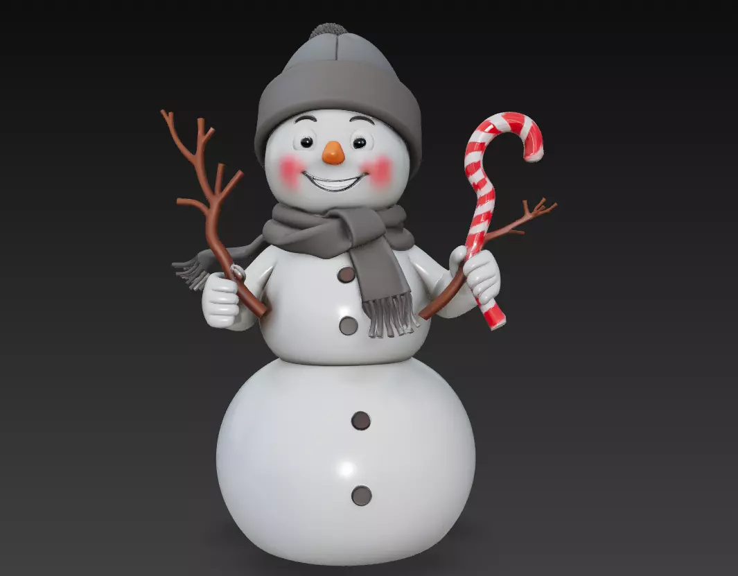 Cozy Snowman - Christmas Holiday 3D Model 3D print model_0