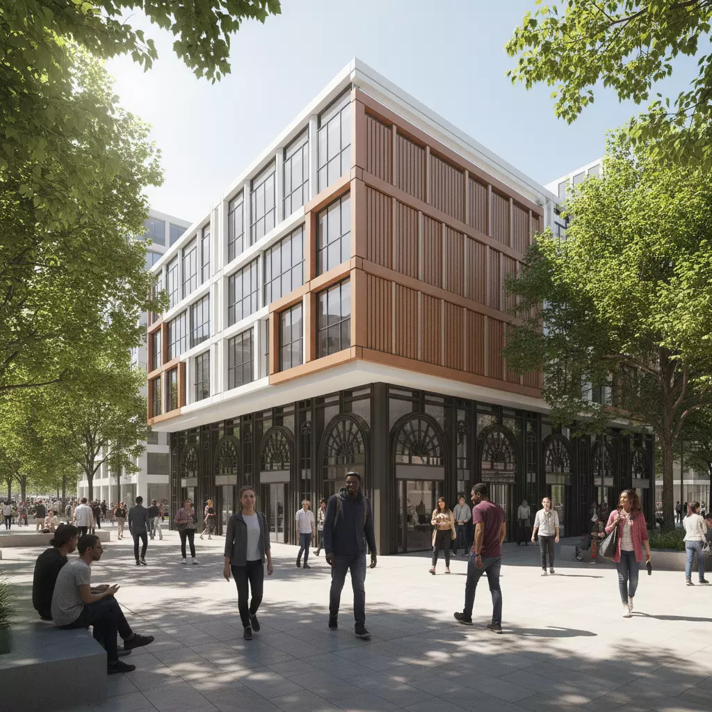 residential and commercial building Low-poly 3D model_1